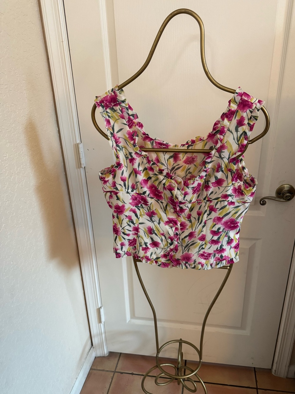 Valentino Silk Flowered Sleeveless Top